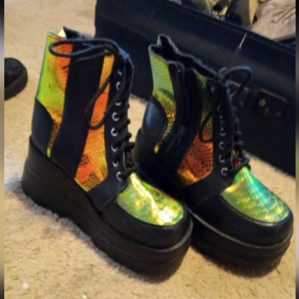 Platform neon boots